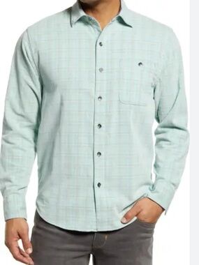 NEW Tommy Bahama Coastline Corduroy Harbor Plaid Cotton Button-Up Shirt